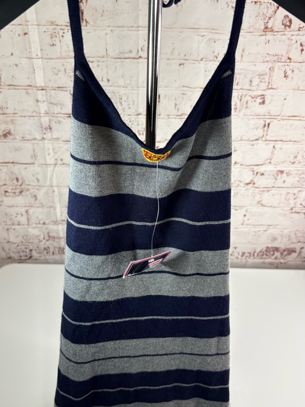 Women's Navy and Gray Striped Maxi Skirt - Picture 8 of 11